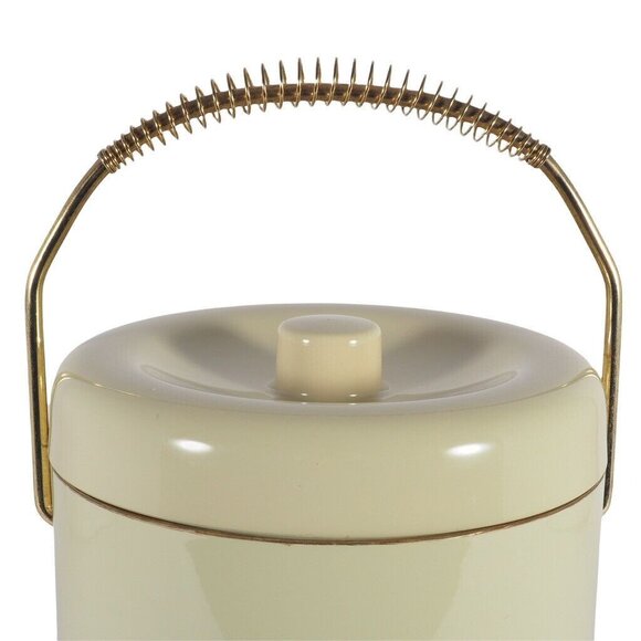 Vintage Retro Otagiri Ice Bucket 4 Pc Set MCM Ivory and Gold Tree EUC MCM Japan - Picture 5 of 12